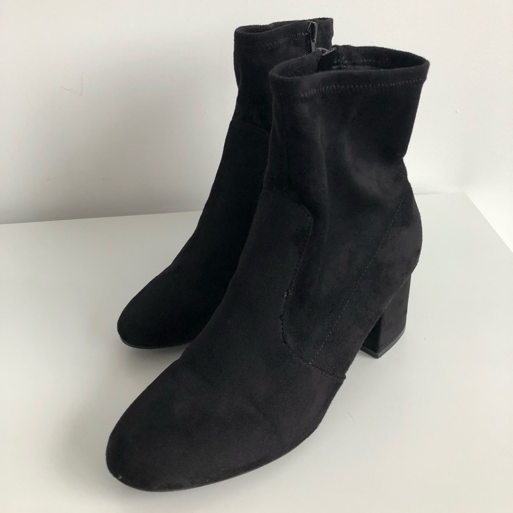 UNISA Black Faux-Suede Ankle Booties